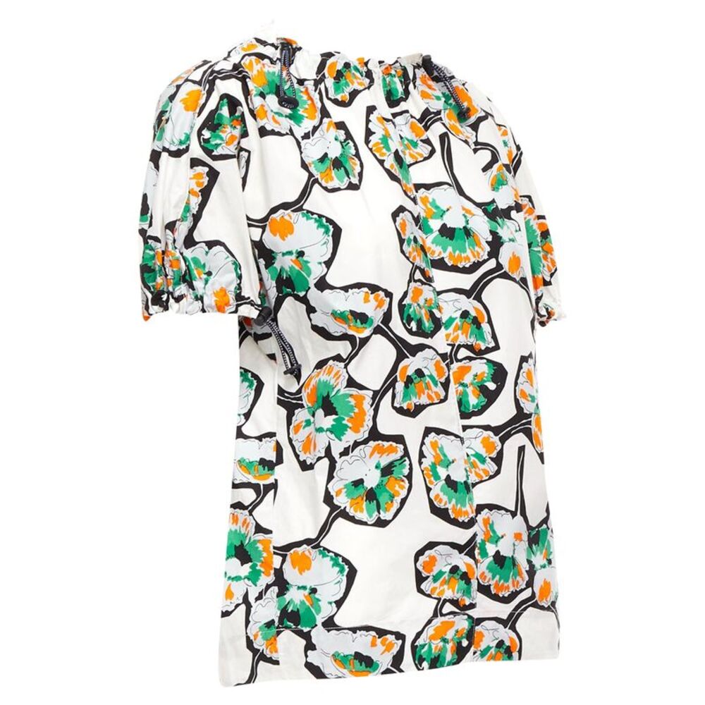 Marni Floral Print Drawstring Loop Toggle Shirt - image 3